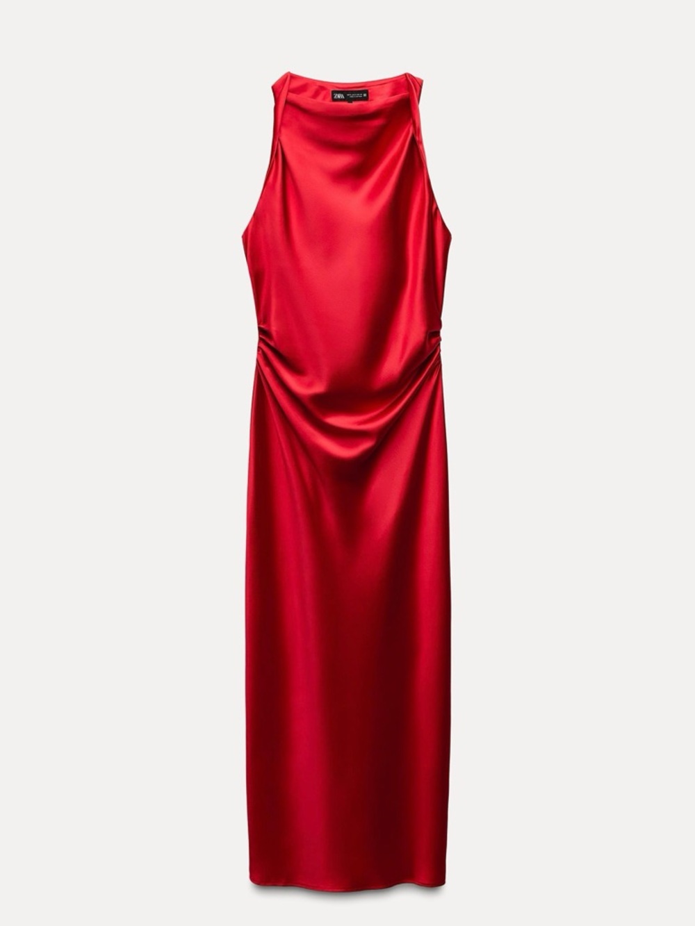 Zara Red Satin Midi Dress